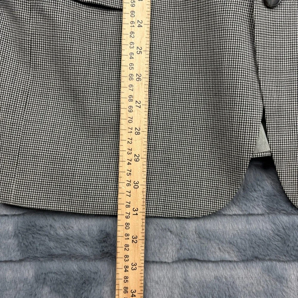 Hart Schaffner Marx Ariel Worsteds Wool Blazer 42R Houndstooth Sport Coat Gray